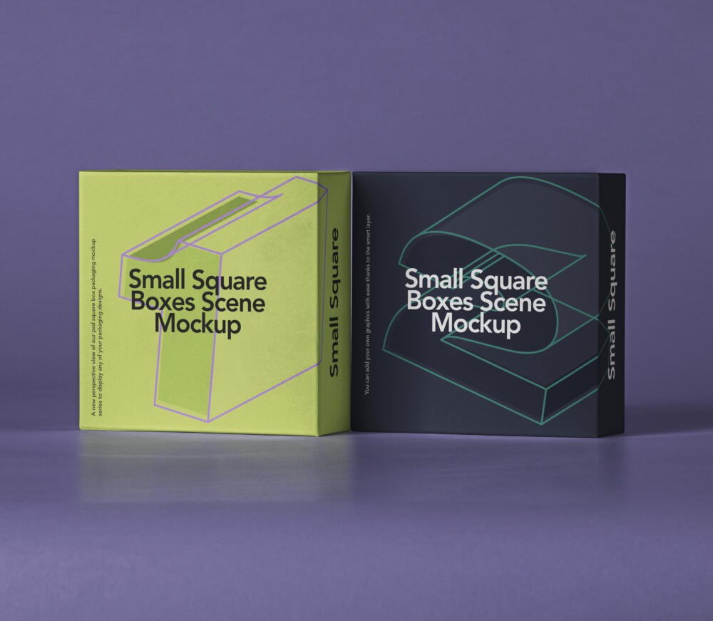 Small Psd Square Box Mockup Set