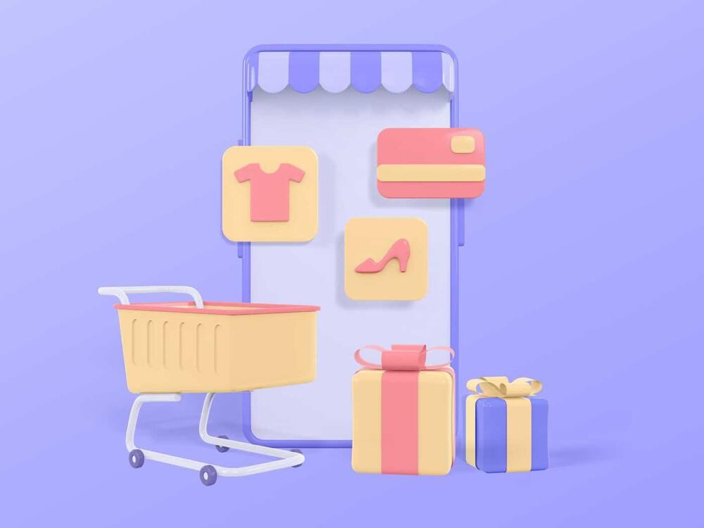Smartphone Online Shop 3D Illustration Front View
