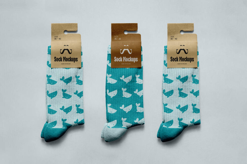 Sock with Label Mockups