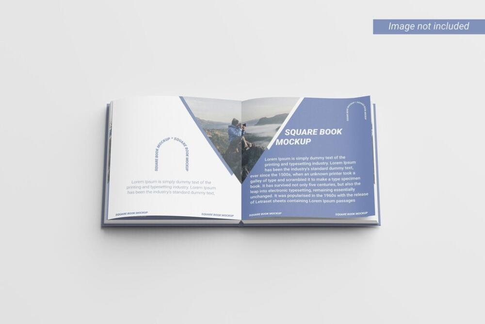 Square Book Mockup