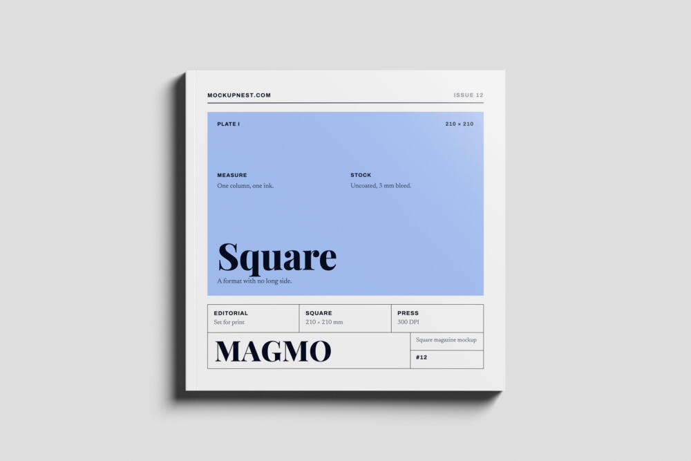 Square Branding Magazine Mockup PSD