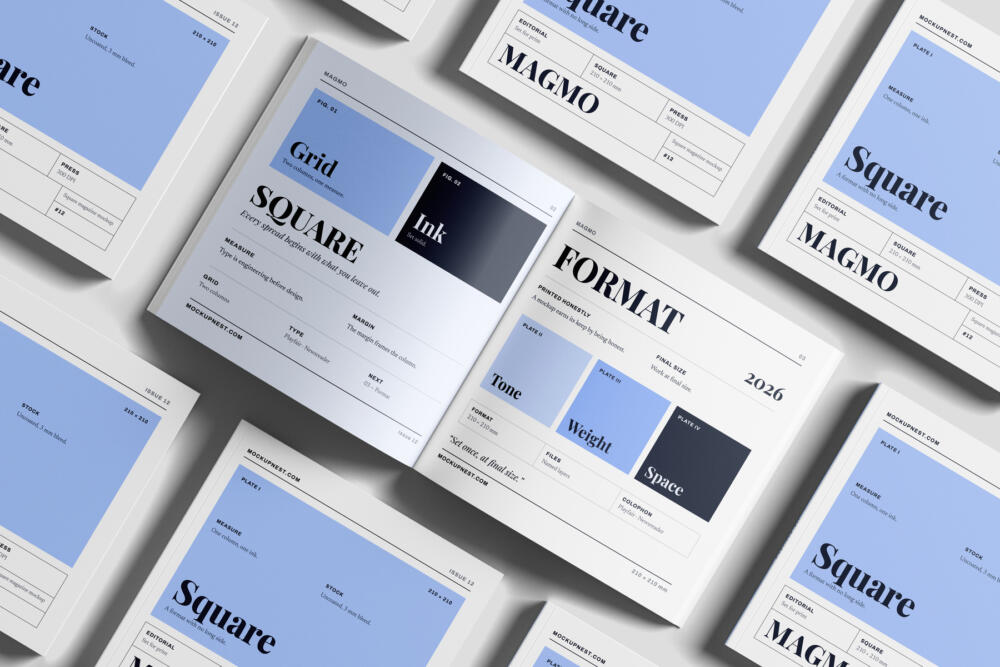 Square Branding Magazine Mockup