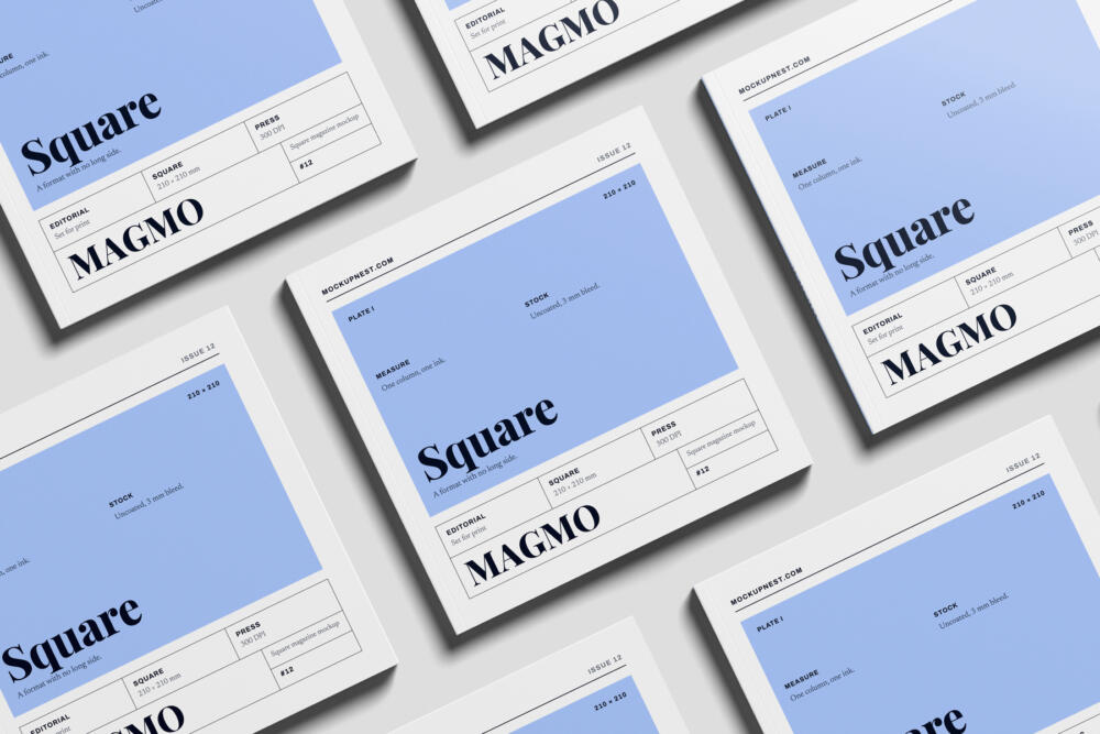 Square Editorial Magazine Mockup
