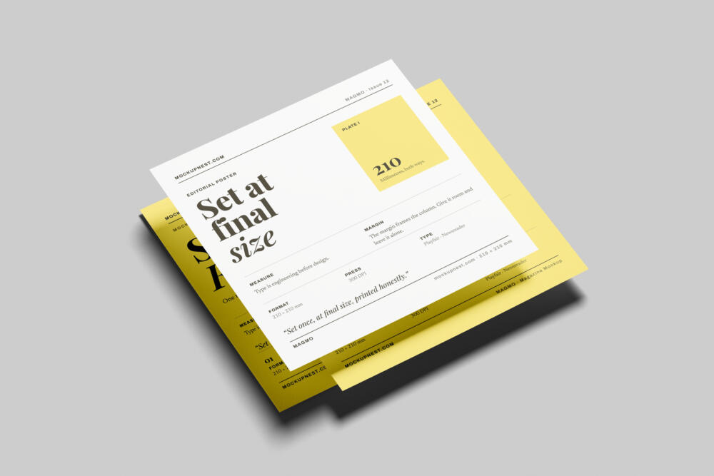 Square Flyer Mockup Angled Perspective