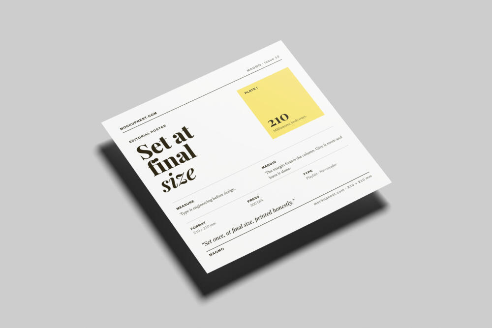 Square Flyer Mockup Angled View