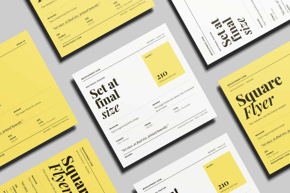 Square Flyer Mockup Top View