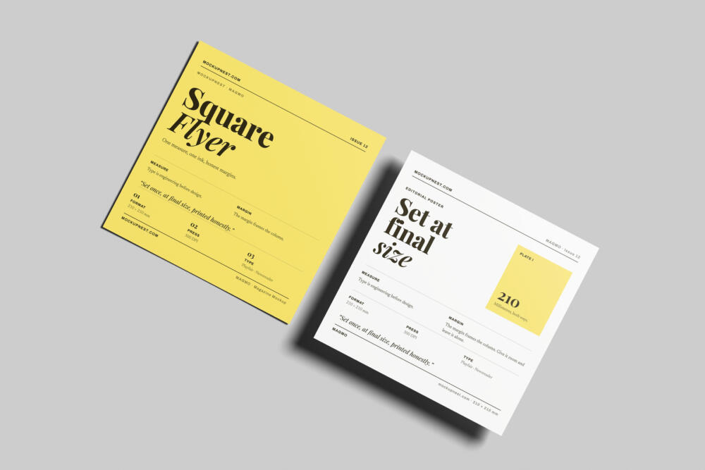 Square Handbill Mockup