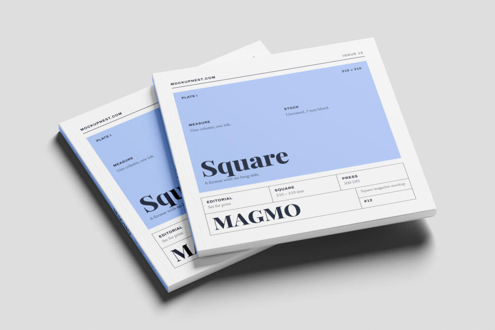 Square Magazine Mockup PSD