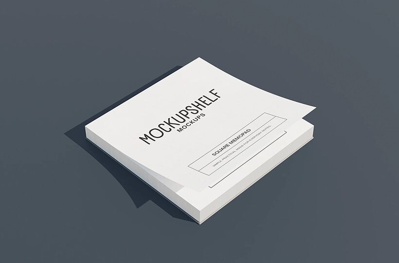 Square Memo Pad Mockup PSD