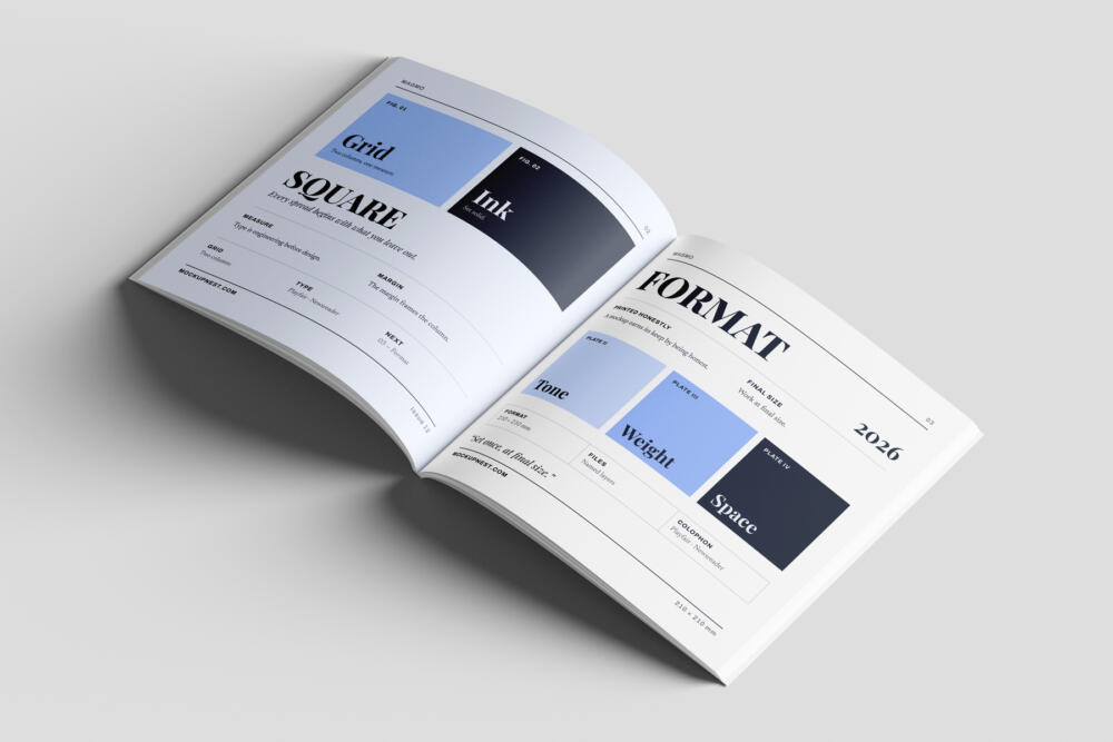 Square Modern Magazine Mockup PSD