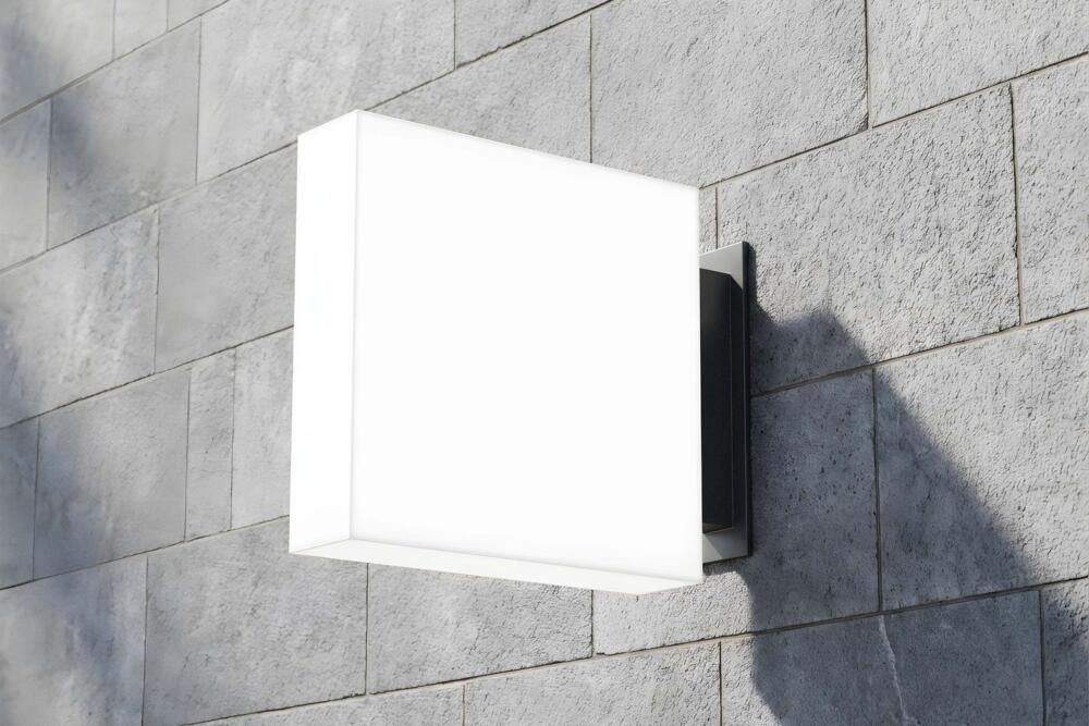 Square Outdoor Wall Sign Mockup
