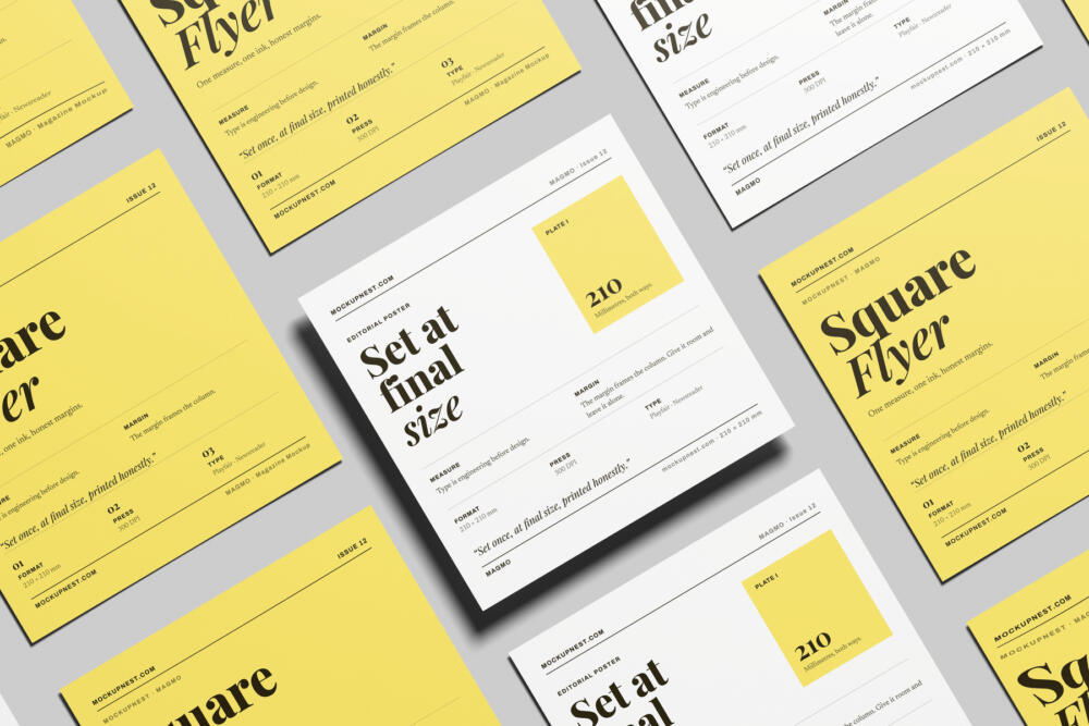 Square Pamphlet Mockup