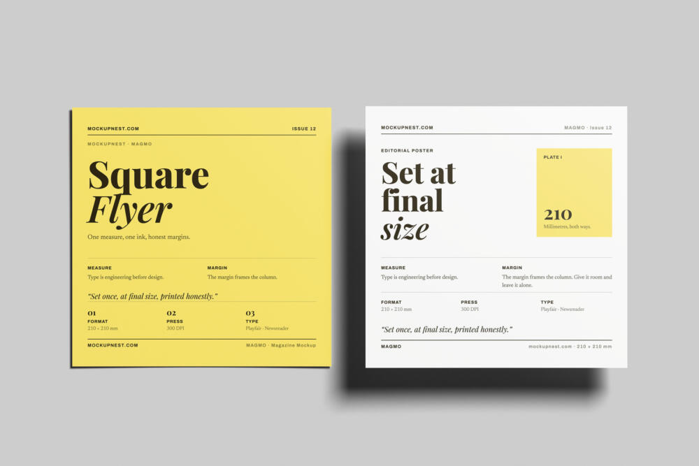 Square Poster Mockup Front View