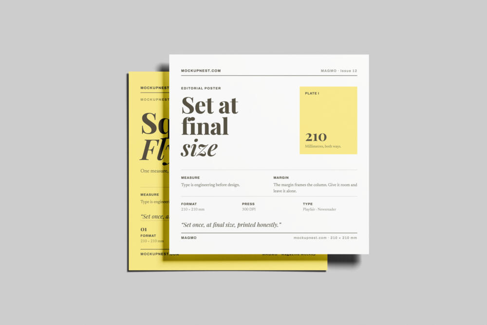 Square Poster Mockup On Minimal Background