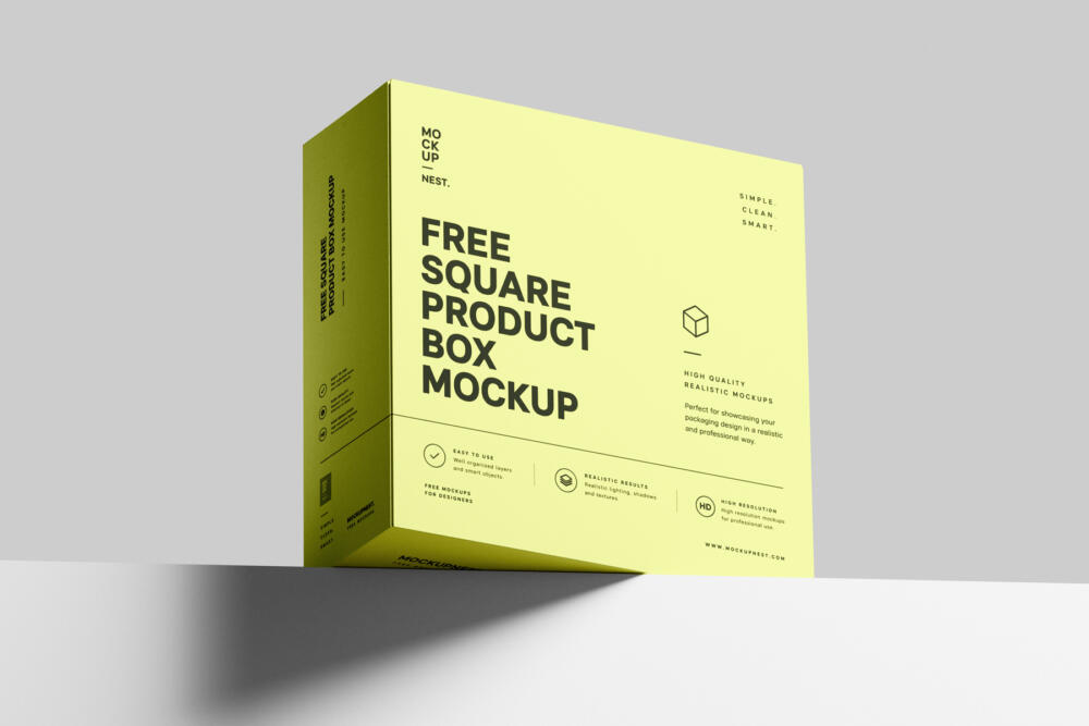 Square Product Box Mockup