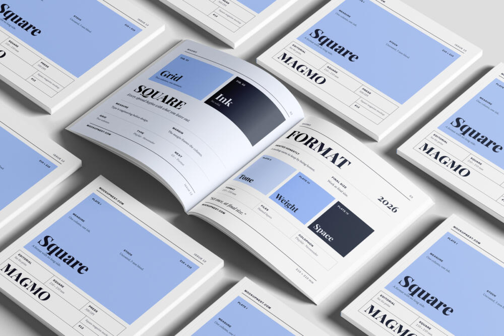 Square Professional Magazine Mockup