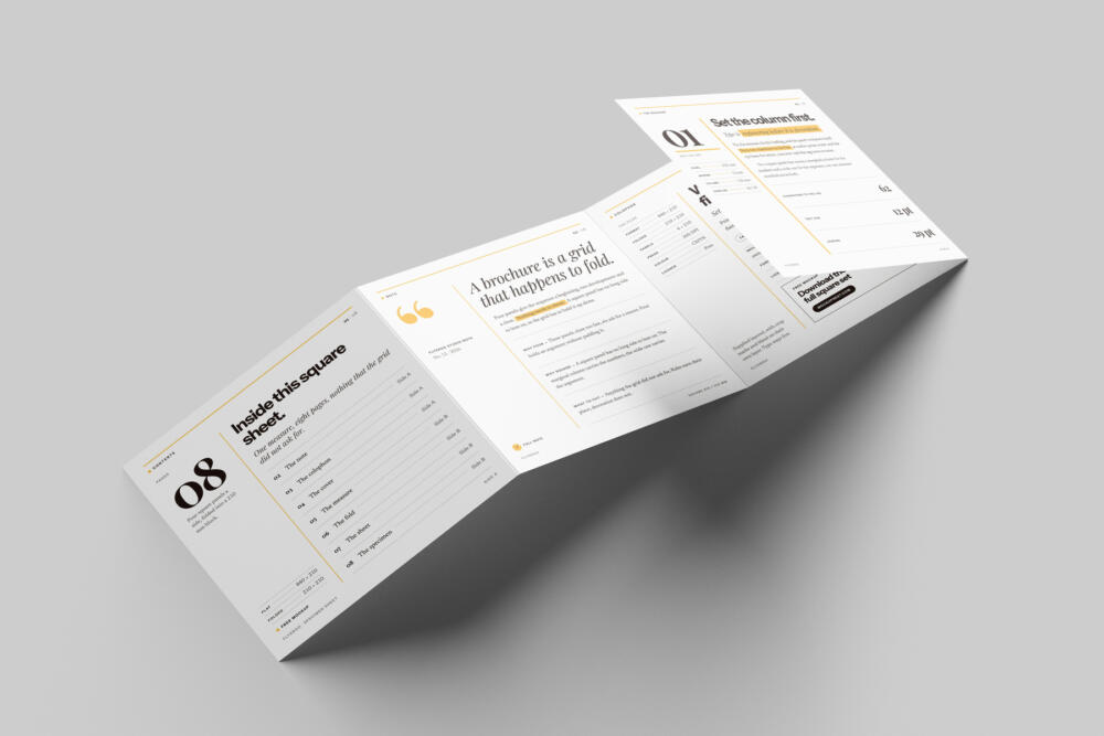 Square Quard Fold Accordion Leaflet Mockup