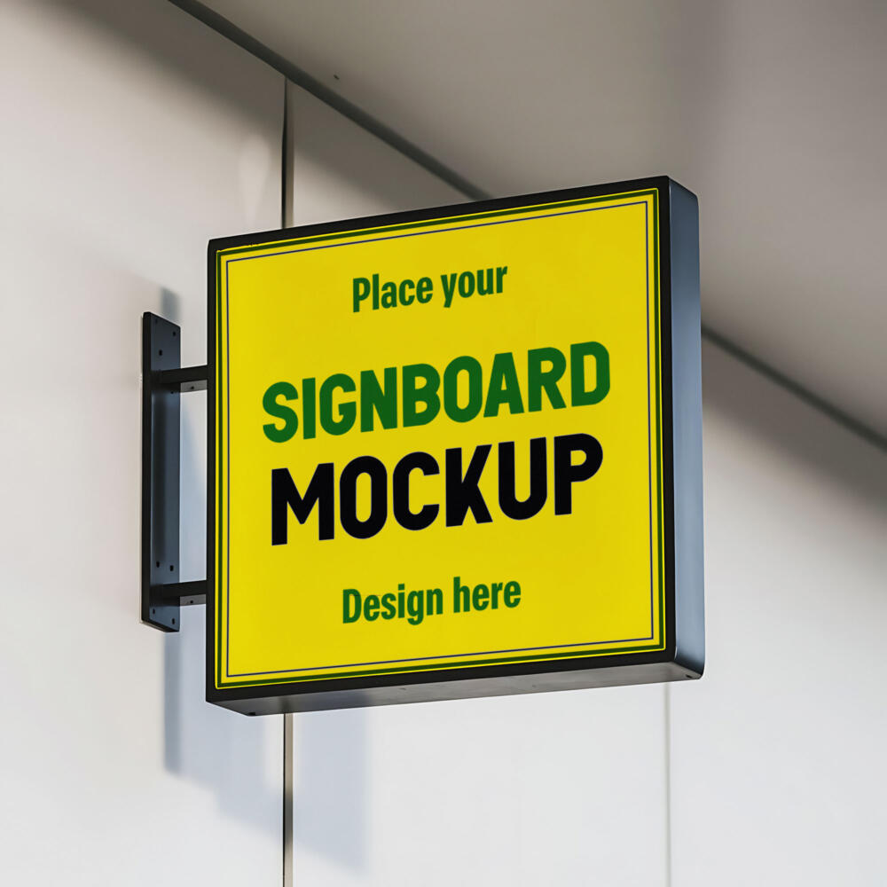 Square Sign Mockup