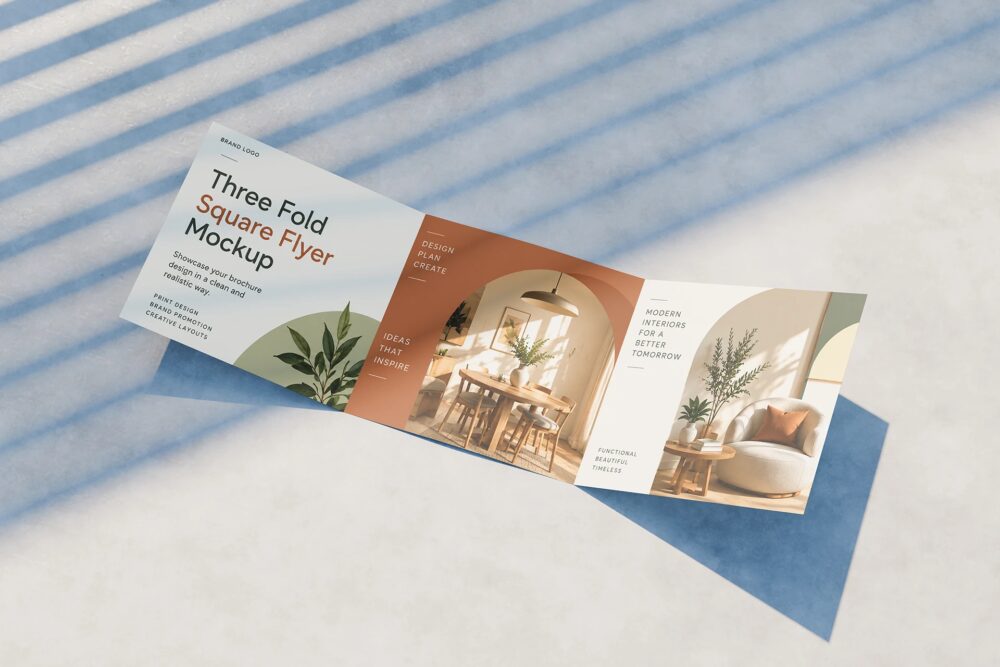 Square Trifold Flyer Mockup | PSD Download
