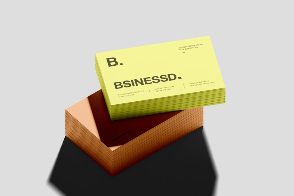 Stacked 85x55 Business Card Mockup Stack