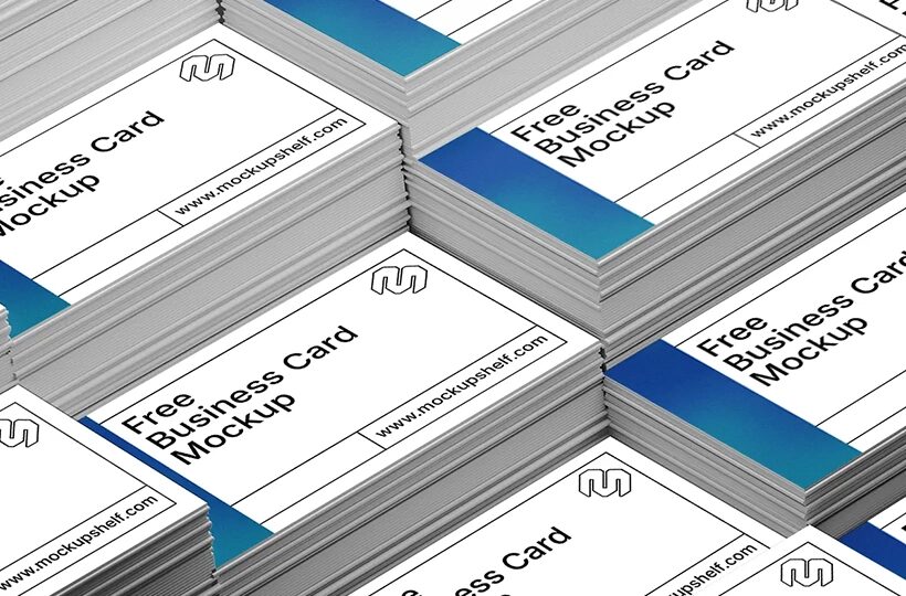 Stacked Business Card Mockup PSD for Branding