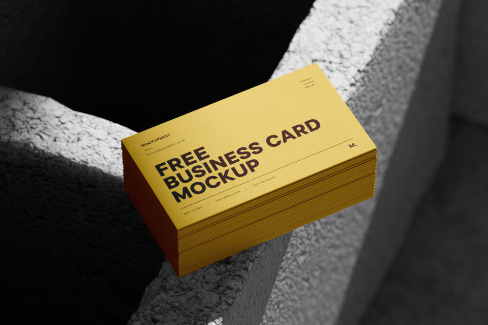 Stacked Visiting Card Mockup Bricks