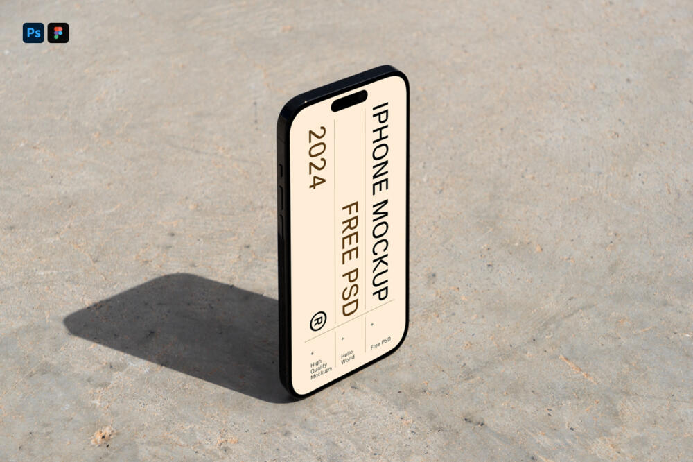Standing iPhone Pro Mockup
