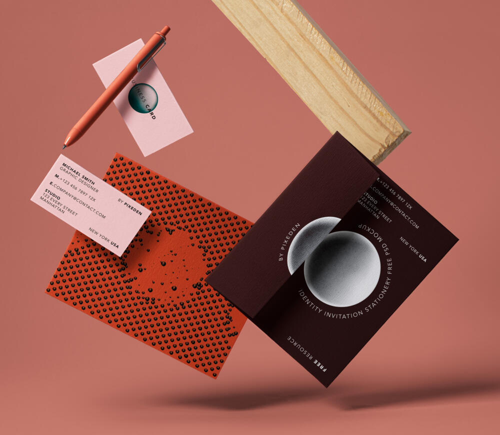 Stationery Invitation Psd Mockup Set