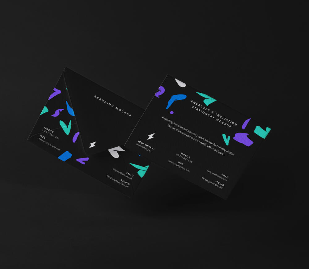 Stationery Psd Envelope Mockup Set