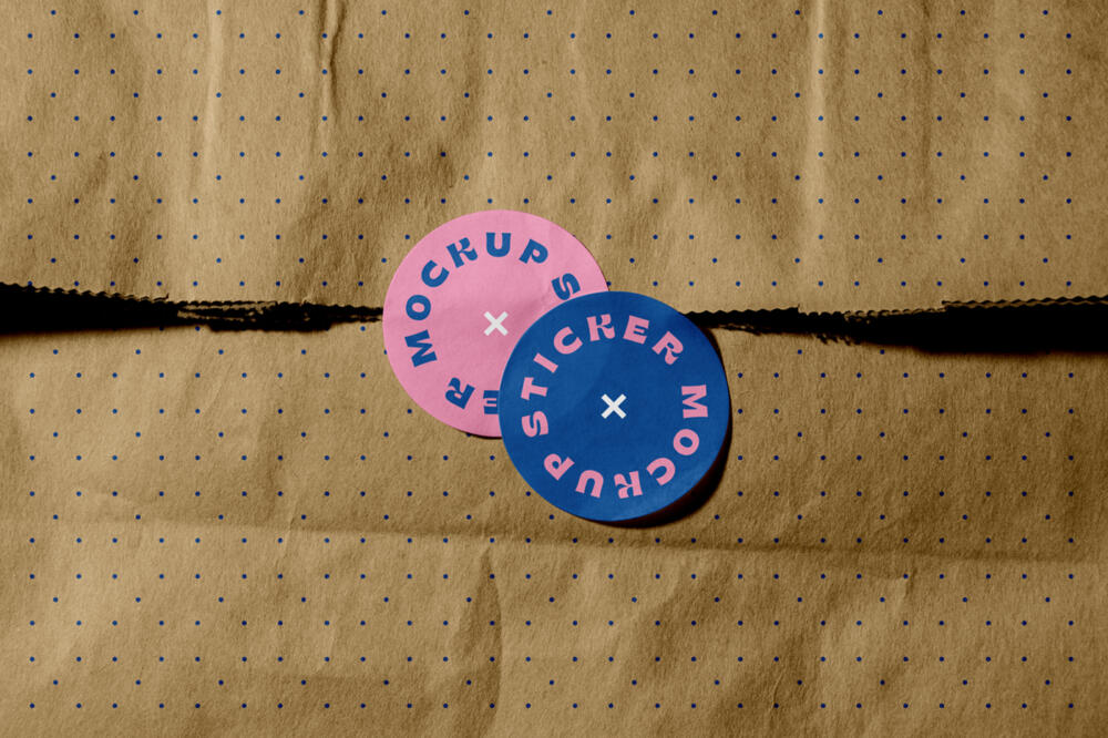 Stickers on a Bag Mockup