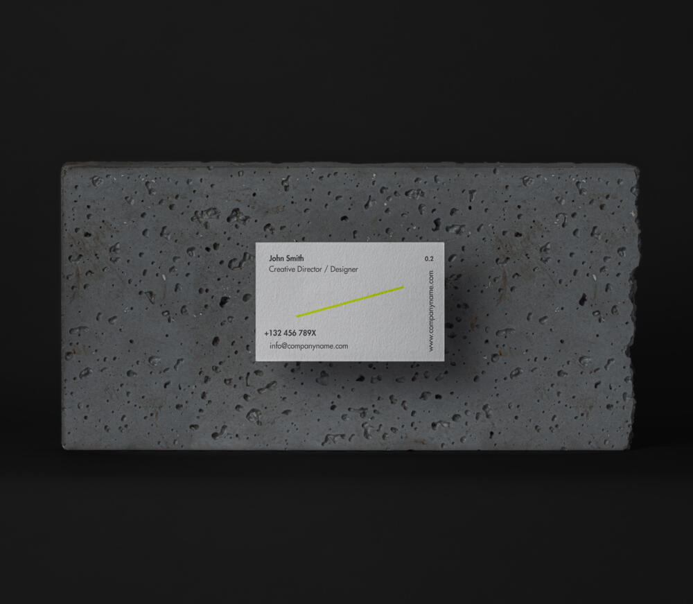 Stone Psd Business Card Mockup