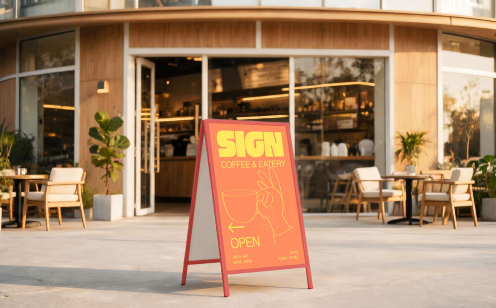 Street Cafe Stand Mockup