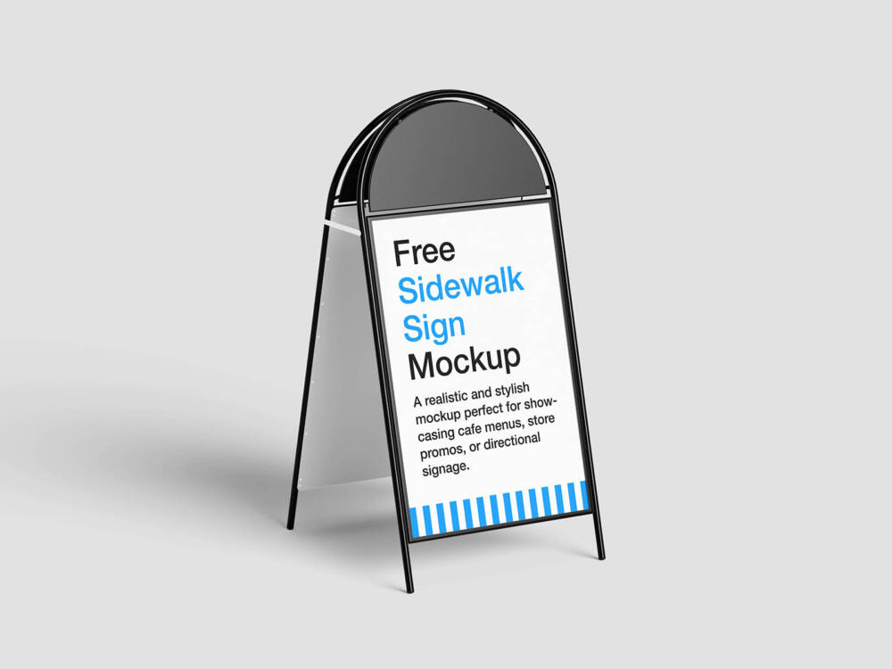 Stylish sidewalk sign mockup
