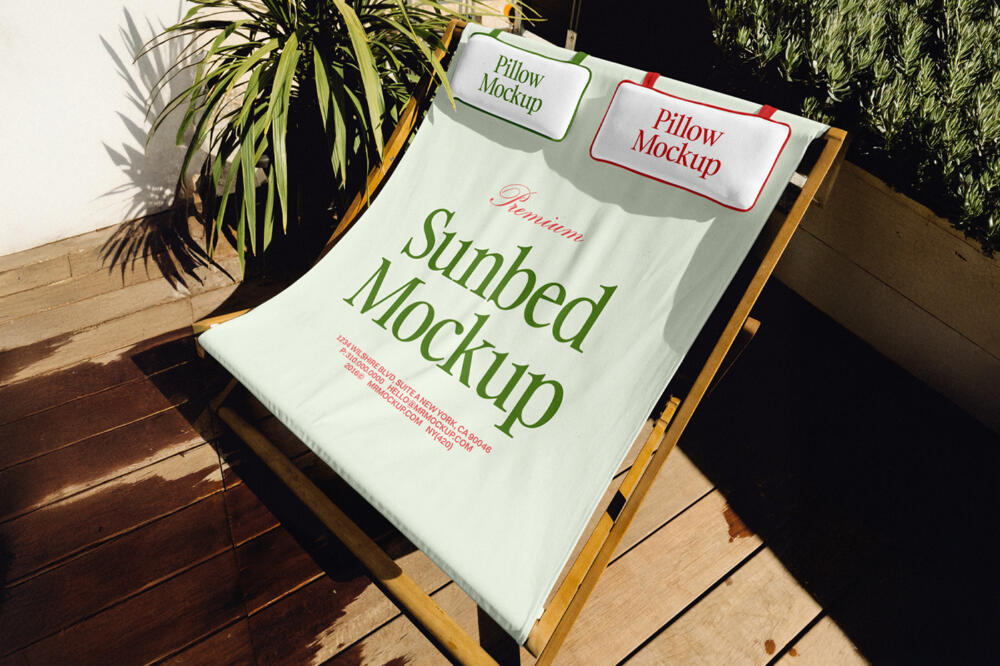 Sunbed On Terrace Mockup