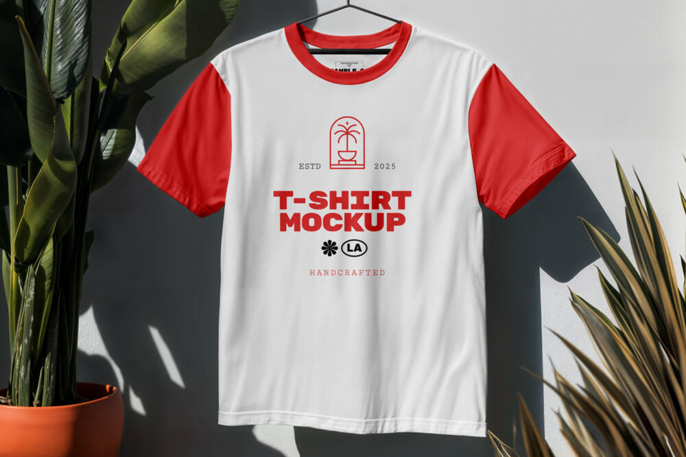 T-Shirt Hanging on Hanger Mockup