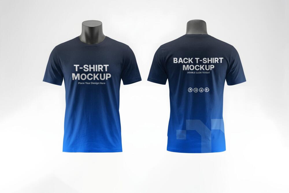 T-Shirt Mockup Front and Back View