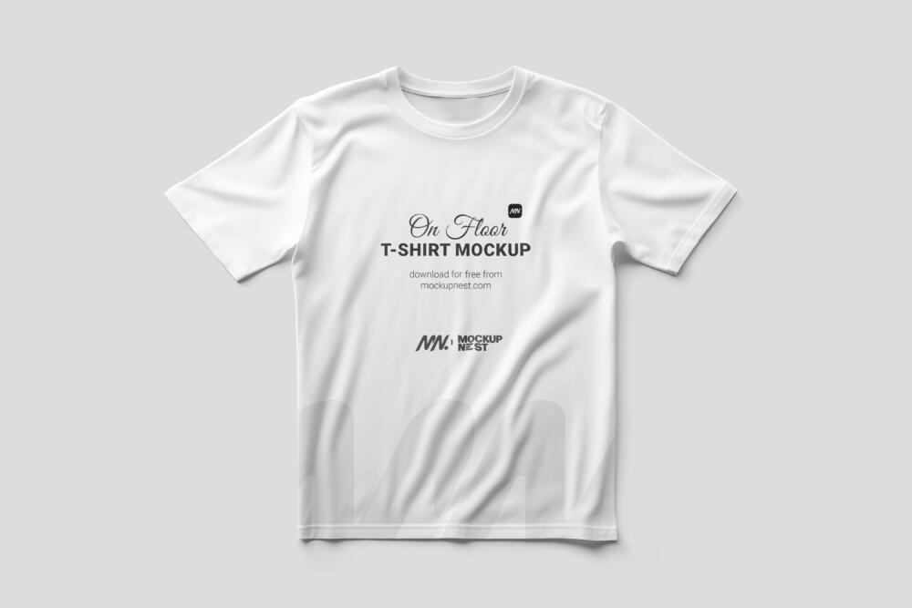 T-Shirt Mockup On Floor