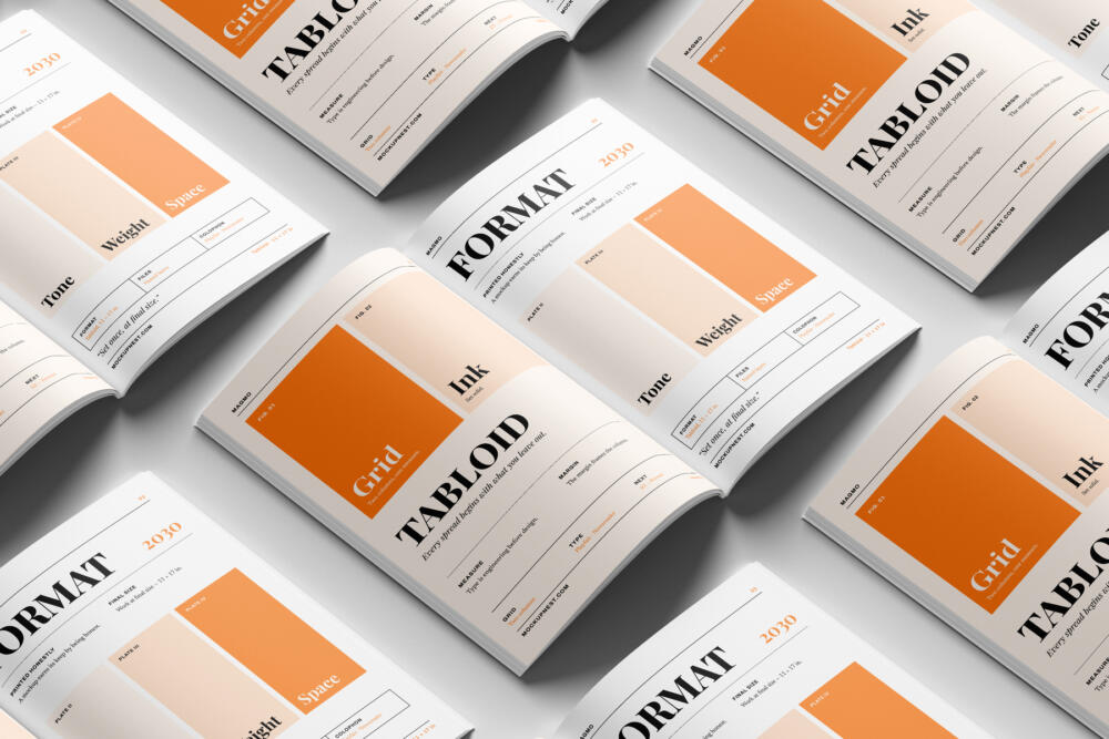 Tabloid Branding Magazine Mockup