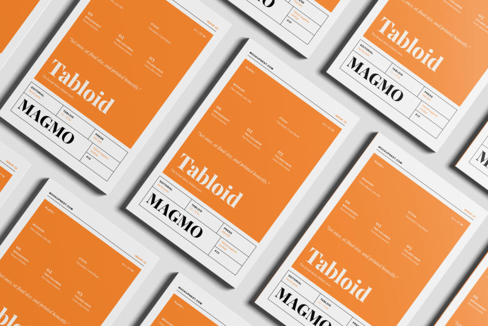 Tabloid Print Magazine Mockup