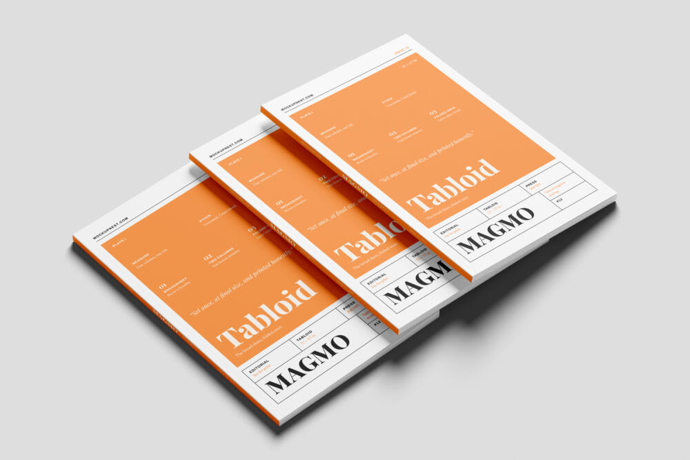 Tabloid Publishing Magazine Mockup