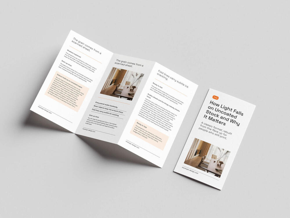 Tabloid tri-fold flyer mockup