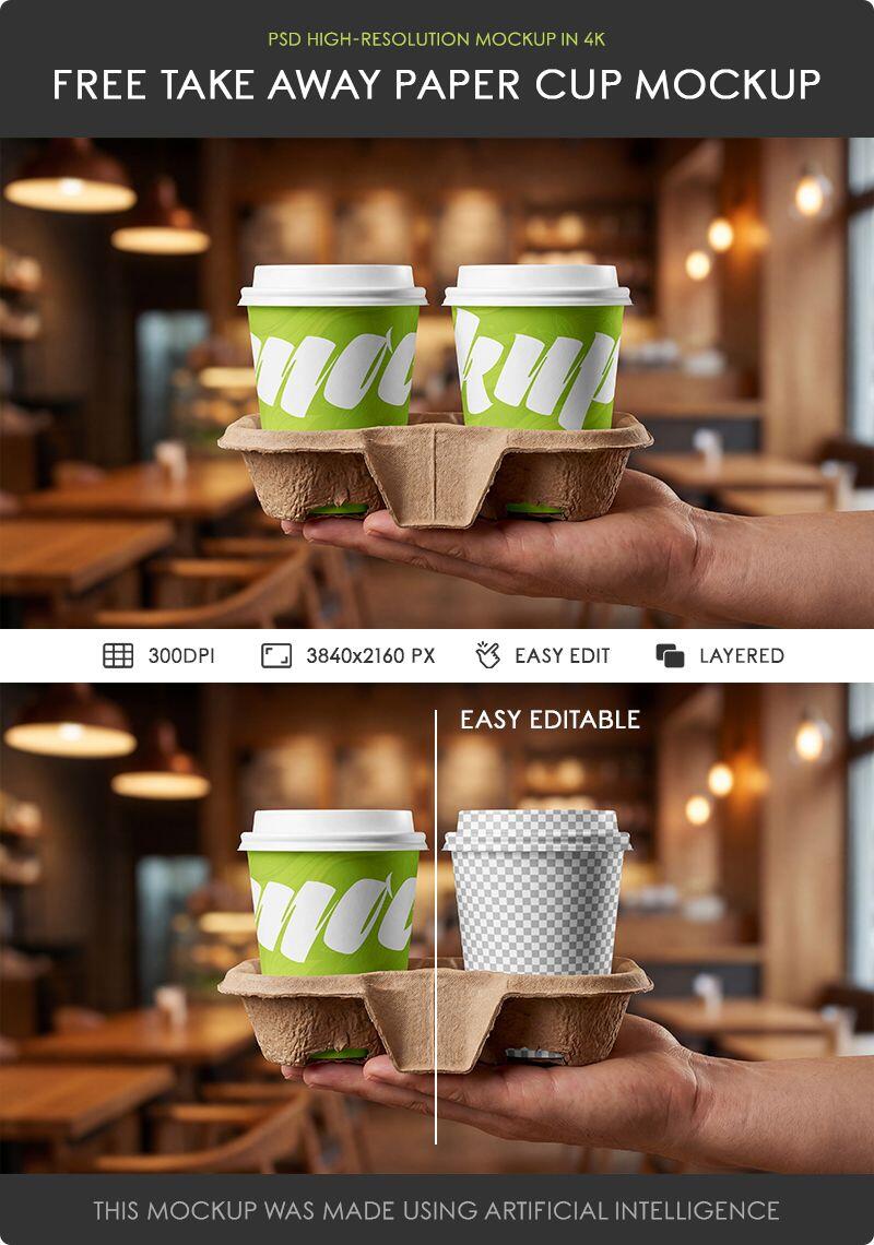 Take Away Paper Cup Mockup