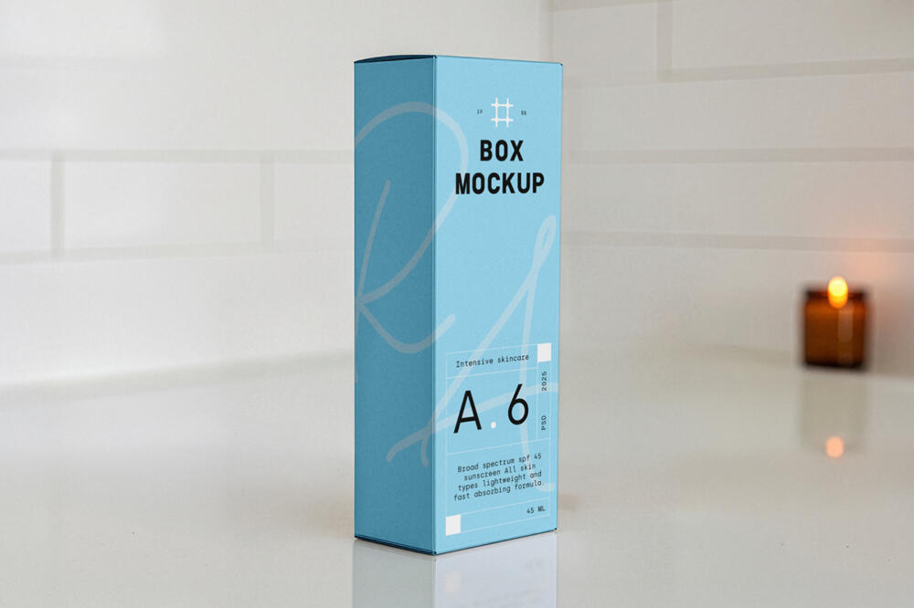Tall Box PSD Mockup
