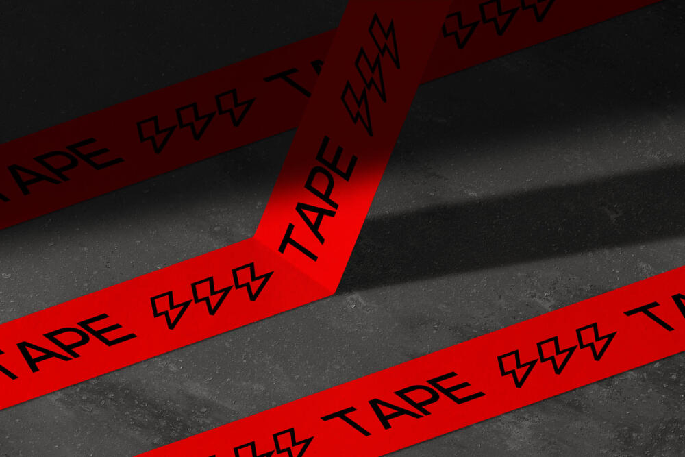 Tape Mockup Glued To The Floor Isometric