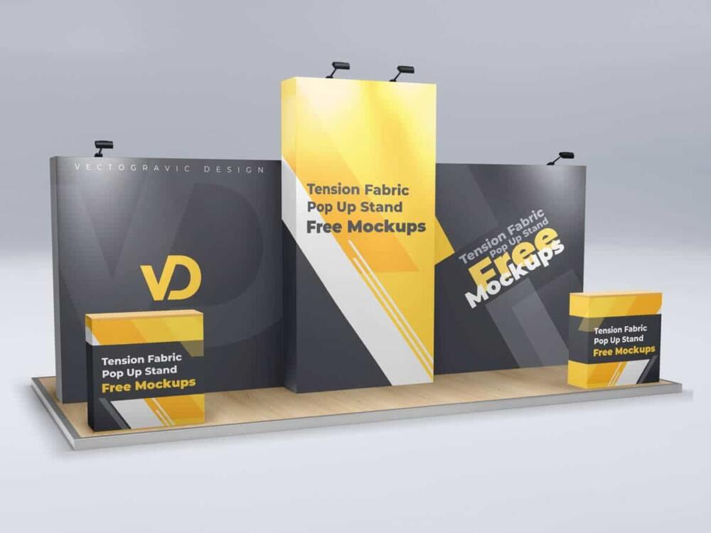 Tension Fabric Pop Up Stand Mockups