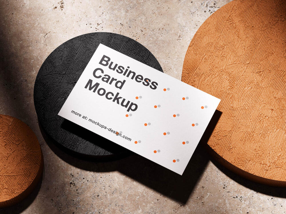 Textured studio business card mockup