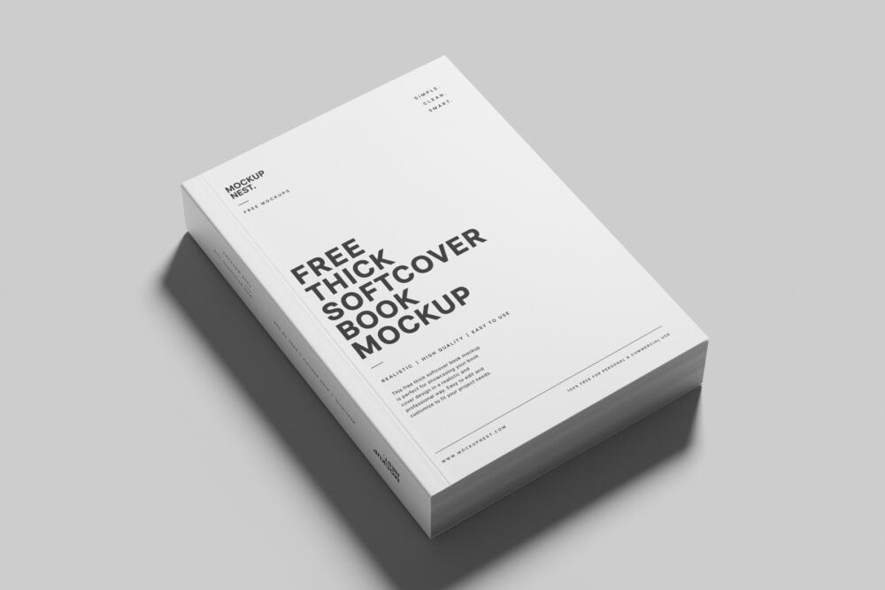 Thick Softcover Book Mockup