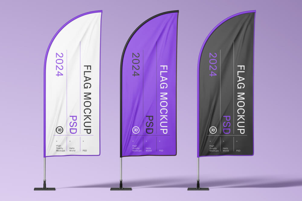 Three Convex Flags Mockup