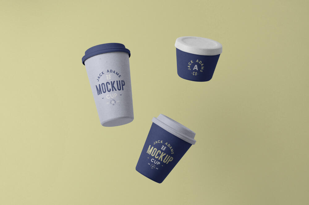 Three Cup PSD Mockups
