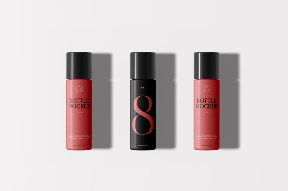 Three Plastic Bottle Mockups